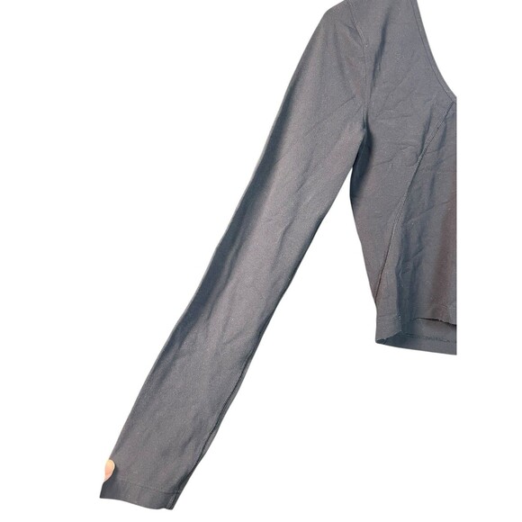 Lululemon Align Long Sleeve Crop Top V Neck‎ Nulu Stretch Solid Black sz 4 - Picture 9 of 10